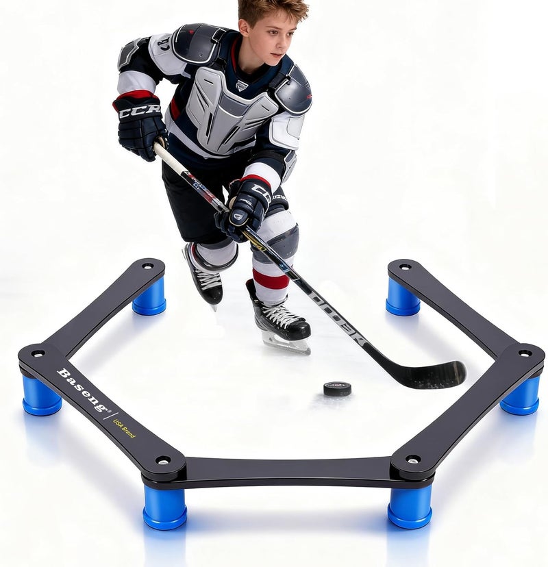 Baseng Hockey Stick Handling Trainer | Adjustable Hockey Training Equipment for Puck Control, Hand-Eye Coordination & Reaction Time | Portable On/Off Ice Trainer for All Ages,5/7 Sections - Image 1